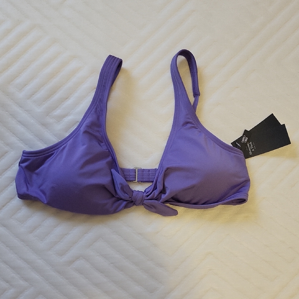 Abercrombie & Fitch Purple Swim Bra with Wide Straps